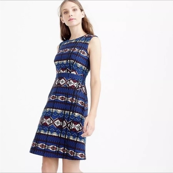 J. Crew  Blue Metallic Sleeveless Dress - Picture 1 of 8
